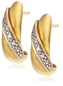 9ct Two Tone Gold AME108151 Ladies 0.05ct Diamond Stud Earrings