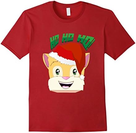 Men's Santa Stampy Cat Youtuber Christmas Gift for Kids T-Shirt Small Cranberry