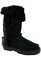 G52 New Ladies Black Faux Fur Winter Snow Boots Sizes 3-8