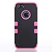 ATC Silicone Soft Skin and Solid Rubber Feel Hard Tuff Design Armor Defender Hybrid Protector Case Cover for Apple iPhone 5 5G (Black+Pink)