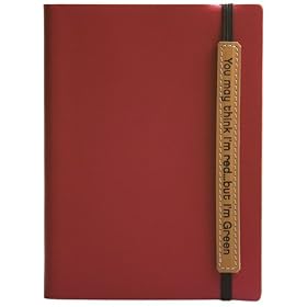 41CpOydDPKL. SL500 AA280  Go Green! Eco Friendly Recycled Leather Lined Diary / Journal, Red, 5x7