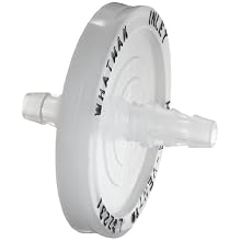 Whatman 6723-5000 Hepa-Vent Venting Filter Disc with Inlet 1/4" to 3/8" SB and Outlet 1/4" to 3/8" SB, 60 psi Maximum Pressure, 50mm Diameter (Pack of 10)