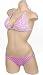 Pink & White Mix Match Print Floral Halter Top Polka Dot Bottoms 2 pc Bathing Suit Bikini Swimsuit