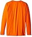 adidas Big Boys' Essential Clima Long Sleeve Tee, Orange Logo, Medium/10-12