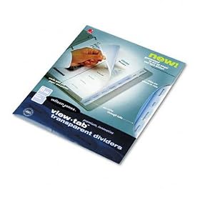 View-Tab Transparent Index Dividers, 8-Tab, Square, Letter, Clear, 8/Set