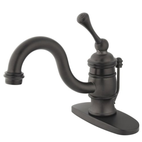 Kingston Brass KB3405BL Victorian 4-Inch Centerset Lavatory Faucet, Oil Rubbed Bronze with Metal lever handle (Not CA/VT Compliant)