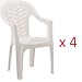Resol Palma Garden Chair - White - Patio Outdoor Plastic Furniture (Pack of 4)