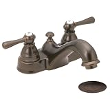 MOEN 6101ORB Kingsley Two Handle Lavatory Faucet with Drain Assembly, Oil Rubbed Bronze