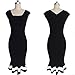 LUNAJANY Women's Vintage Midi Sheath Business Causal Office Party Wiggle Dress