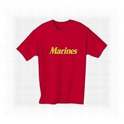 Marines Short Sleeve T-Shirt - Military Style Physical Training T-Shirt in red