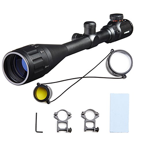 Pinty 624x50 AOEG Red & Green Rangefinder MilDot Illuminated Optics Spotting Rifle Scope for