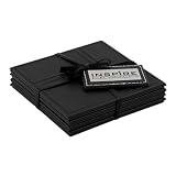 BLACK FAUX LEATHER PATCHWORK COASTERS X4