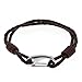 Read Men's 8 Inch Brown Genuine Leather Bracelet With Stainless Steel Details Men's 8 Inch Brown Genuine Leather Bracelet With Stainless Steel