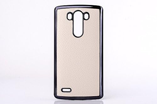 SuperMay™LG G3 case, Litchi Grain Leather Skin Plating PC Hard Back Cover for LG G3(white)