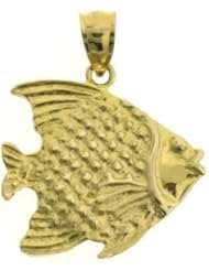 Dazzlers Solid 14 karats Gold Angelfish Charm Pendant available in three colors from jewelsberry (weights: 3.1 grams only)