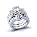 Bling Jewelry Stackable Clover Heart Ring Pave CZ Sterling Silver