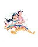 Jasmine & Aladdin - 8x 10 Disney Princess Watercolor Photo Prints - Unique Kids Wall Art