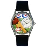 Whimsical Watches Women's S0820023 Softball Black Skin Leather Watch