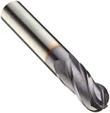 Niagara Cutter CB430M Carbide End Mill, General Purpose, AlTiN Coated, 4 Flutes, Ball End, 19mm Cutting Length, 7mm Cutting Diameter