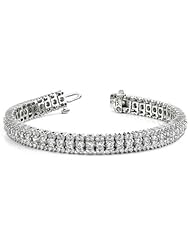 10.00 ct Ladys Round Cut Diamond Bracellet In 14 Karat White Gold