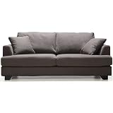 Cuba Fabric Sofa 3 Seater (Dark Brown)
