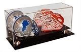 BCW Deluxe Acrylic Double Mini Helmet Display - With Mirror - Football Helmet, Goalie Mask, Racing Helmet - Sports Memoriablia Display Case - WALL MOUNT VERSION!