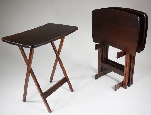 Contemporary Folding TV Tray Table Set of 4