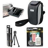 Canon PSC-100 Deluxe Soft Case & LCD Screen Protectors & Opteka Pro Cleaning Kit & Tabletop Tripod for Canon PowerShot SX100 IS Digital Camera