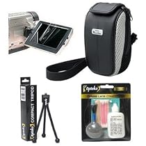 Canon PSC-100 Deluxe Soft Case & LCD Screen Protectors & Opteka Pro Cleaning Kit & Tabletop Tripod for Canon PowerShot SX100 IS Digital Camera
