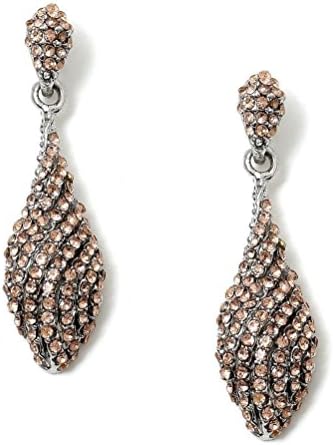 CSG Fashion Rhinstone Pave Teardrop Shape Dangle Earrings