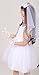 Handmade White Girls Bow Floral Wedding Communion Headpiece Veil Hair Accessories