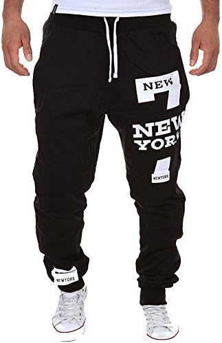 Lvstar Men's Loose Hip Hop Printed Jogger Harem Sports Pants