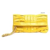 Yellow Fiona Patent Faux Leather Clutch Bag Purse Handbag