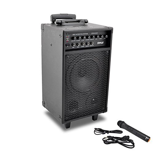 Pyle PWMA860i Wireless and Portable PA Speaker Sound System with 30-Pin iPod/iPhone Dock, Built-in Rechargeable Battery, Wireless Microphone, 500 Watt