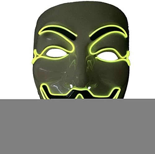 Flashing Light Up V mask for Vendetta and Guy Fawkes and flashing blue by One Size