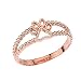 Elegant 10k Rose Gold Openwork Dog Paw Print Double Rope Ring (Size 5)