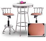 Chrome Bar Table & 2 Chrome Adjustable 24