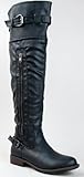 Bamboo MONTAGE-03N Over the Knee OTK Buckle Zipper Motorcycle Riding Boot