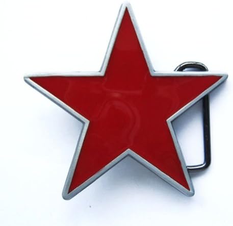 Hogar Mens Zinic Alloy Belt Buckle Red Pentagon Star Buckles Color Red