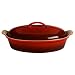 Le Creuset Stoneware 4-Quart Covered Oval Casserole, Cherry