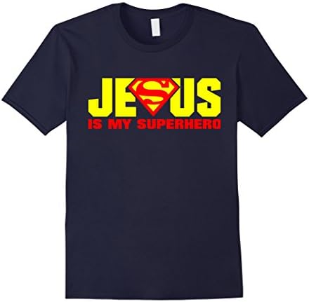 Men's Jesus is my Superhero Funny T shirt 3XL Navy