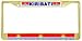 Kiribati Kiribatian Flag Gold Tone Metal License Plate Frame Holder