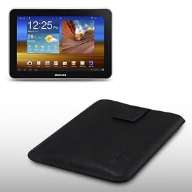 Cellapod - "Shocksock" Housse Etui Coque Cuir V�ritable pour Samsung Galaxy Tab 8.9 - Noir