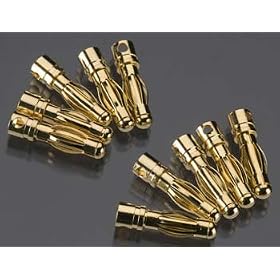 4.0mm Battery Connectors, 10 Male from Associated Accessories
