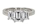 Platinum Emerald and Trapezoid Diamond 3-Stone Ring (GIA Certified 1.22 ct center, 1.79 cttw, J color, VVS2 clarity), Size 6