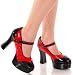 Pleaser Brand Lady-60 Ladybug Costume 4 High Heel Platform Red & Black Mary Jane Lady Bug Shoes