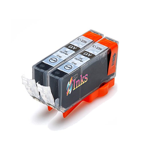 2 Pack Compatible Canon CLI-226 GY 2 Gray Compatible with Canon PIXMA MG6110 PIXMA MG6120 PIXMA MG6220 PIXMA MG8120 PIXMA MG8120B PIXMA MG8220. Ink Cartridges for Inkjet Printers By © HDInks