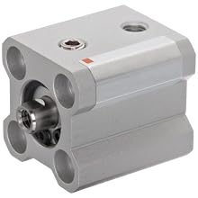 SMC NCQ2 Series Aluminum Air Cylinder, Compact, Single Acting, Through Hole Mounting, Not Switch Ready, No Cushion