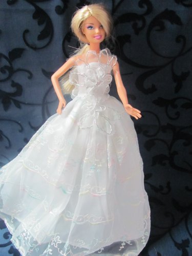 Barbie Doll Clothes Dress: Wedding Dress with Veil Fit 11.5 Inch Barbie Dolls