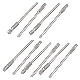 uxcell マイナスドライバービット 金属 ヒント幅4mm ハードウェアツール 10個入り
